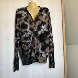 Tie-Dye Button-Up Cardigan